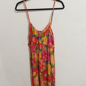 Billabong rebel heart dress tropical floral print size xl resort style
